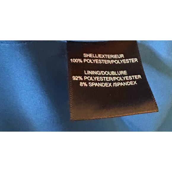 Belle Badgley Mischka Cobalt Criss-Cross halter Neck Evening Gown US Size 8 - Picture 7 of 8